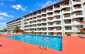 Jomtien Plaza Residence Large Studio Condo For Rent | 5th Floor, Partial Sea View