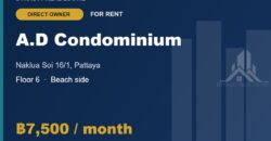 A.D Condominium Naklua Condo for Rent