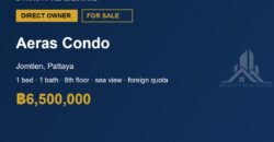 Aeras Condo Jomtien 1-Bed Sea View Condo for Sale