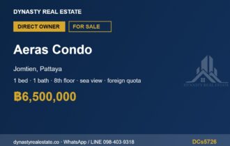Aeras Condo Jomtien 1-Bed Sea View Condo for Sale