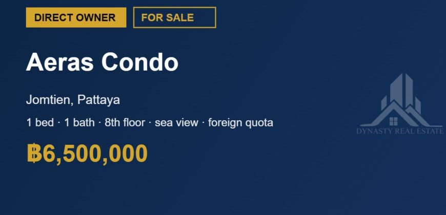 Aeras Condo Jomtien 1-Bed Sea View Condo for Sale