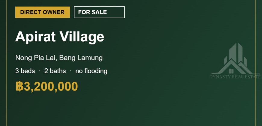 Apirat Village Nong Pla Lai 3-Bed House for Sale