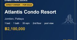Atlantis Condo Resort Jomtien 1-Bed Pool View Condo for Sale