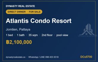 Atlantis Condo Resort Jomtien 1-Bed Pool View Condo for Sale