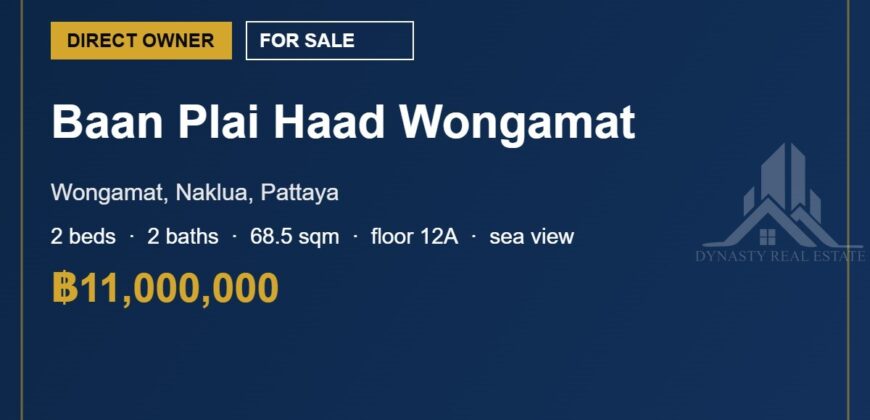 Baan Plai Haad Wongamat 2-Bed Sea View Condo for Sale