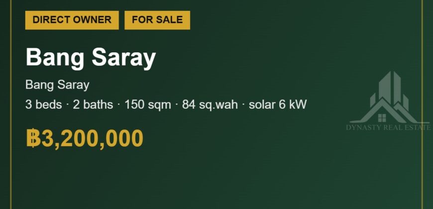 Bang Saray 3-Bed House for Sale, Khun Suk 1 Village