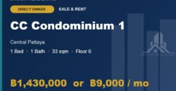 CC Condominium 1 Central Pattaya 1-Bed for Sale or Rent