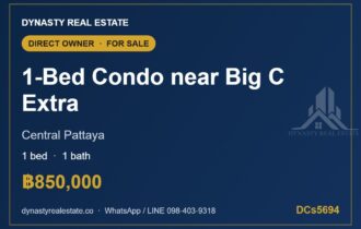 Central Pattaya 1-Bed Condo for Sale near Big C Extra