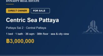Centric sea pattaya 1-bed sea view condo for sale