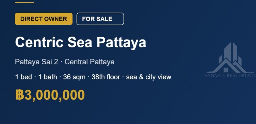 Centric Sea Pattaya 1-Bed Sea View Condo for Sale