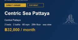 Centric Sea Pattaya 2-Bed Sea View Condo for Rent