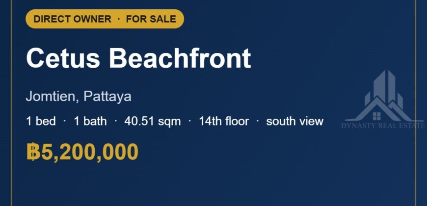 Cetus Beachfront Jomtien 1-Bed Condo for Sale, 14th Floor