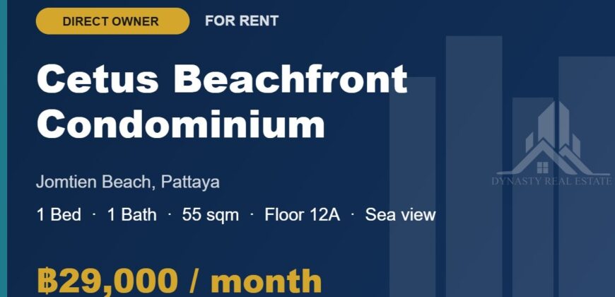 Cetus Beachfront Jomtien 1-Bed Sea View Condo for Rent