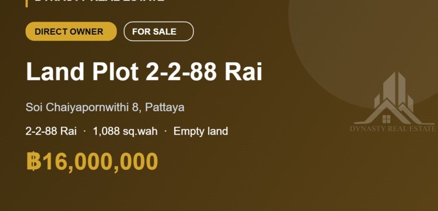 Chaiyapornwithi 8 Land 2-2-88 Rai for Sale, Pattaya