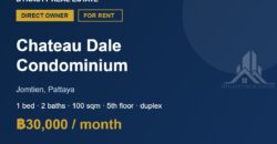 Chateau Dale Jomtien 1-Bed Duplex Condo for Rent