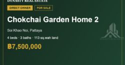 Chokchai Garden Home 2 4-Bed House for Sale, Pattaya