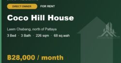 Coco Hill Laem Chabang 3-Bed House for Rent