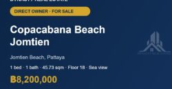 Copacabana Beach Jomtien 1-Bed Sea View Condo for Sale