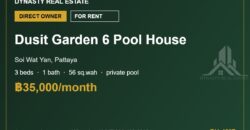 Dusit Garden 6 3-Bed Private Pool House for Rent, Pattaya