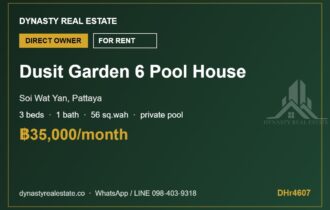 Dusit Garden 6 3-Bed Private Pool House for Rent, Pattaya