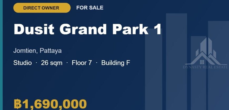 Dusit Grand Park 1 Jomtien Studio for Sale