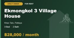 Ekmongkol 3 Khao Talo 3-Bed House for Rent