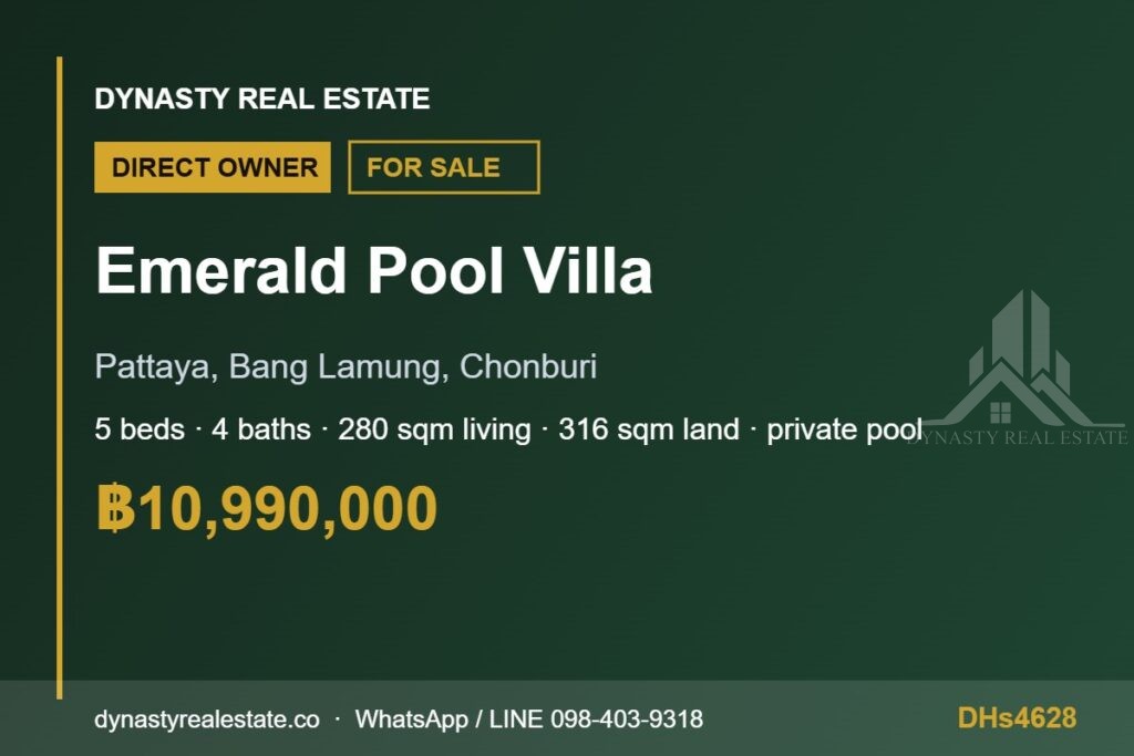 Emerald pool villa pattaya 5-bed pool villa for sale