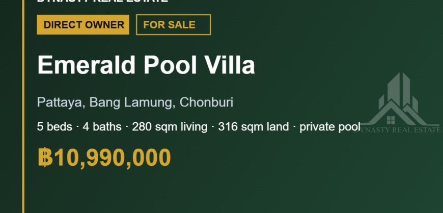 Emerald Pool Villa Pattaya 5-Bed Pool Villa for Sale