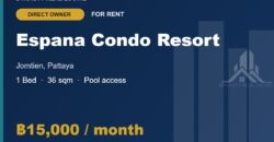 Espana Condo Resort Pattaya 1-Bed Pool Access Condo for Rent