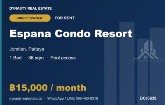 Espana Condo Resort Pattaya 1-Bed Pool Access Condo for Rent