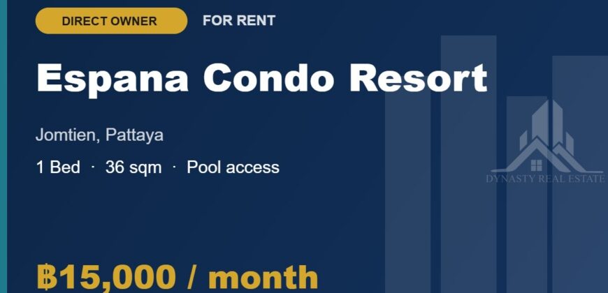 Espana Condo Resort Pattaya 1-Bed Pool Access Condo for Rent