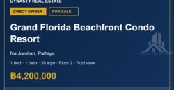 Grand Florida Na Jomtien 1-Bed Condo for Sale, Bldg E