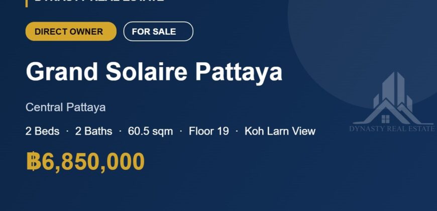 Grand Solaire Pattaya 2-Bed Koh Larn View Condo for Sale