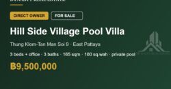 Hill Side Village 3-Bed Pool Villa for Sale, East Pattaya