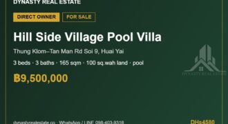 Hill side village 3-bed pool villa for sale, huai yai