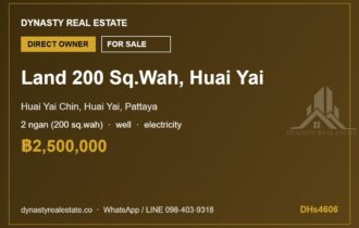 Huai Yai 200 Sq.Wah Land Plot for Sale near Wat Thepbut