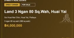 Huai Yai 380 Sq.Wah Land for Sale, Soi Huai Nai Chin