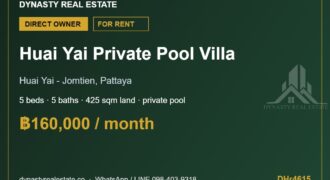Huai yai 5-bed private pool villa for rent, pattaya