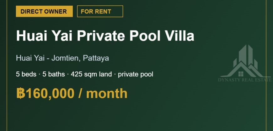 Huai Yai 5-Bed Private Pool Villa for Rent, Pattaya