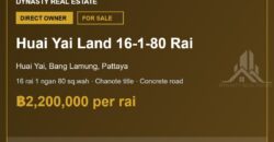 Huai Yai Land 16 Rai 1 Ngan 80 Sq.Wah for Sale, Pattaya
