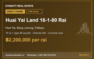 Huai Yai Land 16 Rai 1 Ngan 80 Sq.Wah for Sale, Pattaya
