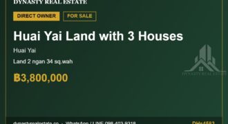 Huai yai land with 3 houses for sale, soi sak nok 17/4
