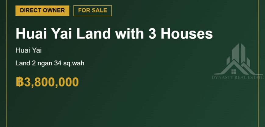 Huai Yai Land with 3 Houses for Sale, Soi Sak Nok 17/4