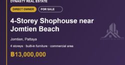 Jomtien 4-Storey Shophouse for Sale near the Beach