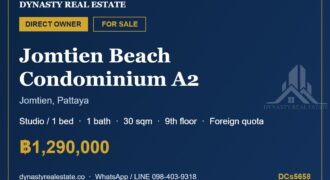 Jomtien beach condominium a2 studio condo for sale