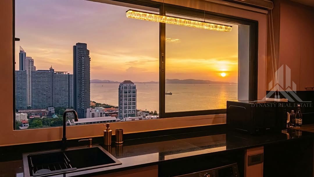 Jomtien beach paradise 2-bed corner condo for sale, 22nd floor