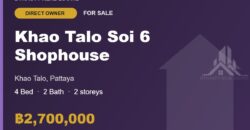 Khao Talo Soi 6 4-Bed Shophouse for Sale