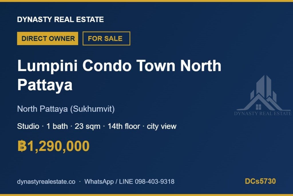 Lumpini condo town north - lumpini condo town north pattaya studio condo for sale