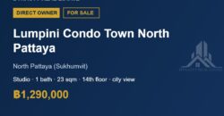 Lumpini Condo Town North Pattaya Studio Condo for Sale