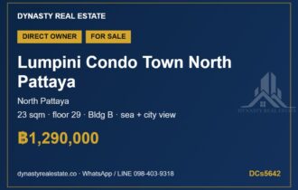 Lumpini Condo Town North Pattaya Studio for Sale, Fl 29